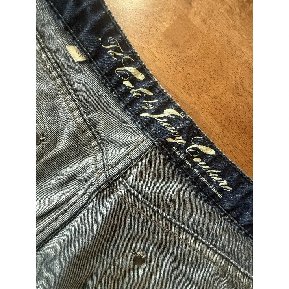 Juicy Couture Vintage Shorts SZ 32 Blue Cut-Off Denim Heart Shaped Pockets USA